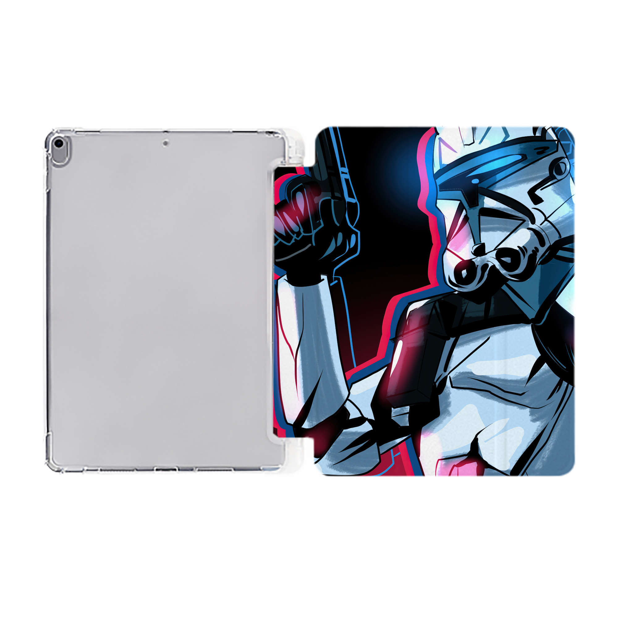 （画像用） スター・ウォーズ Star Wars IPad ケース ペン収納付き 三つ折りスタンド PUレザー×シリコン 対応機種9.5/10.5/10.9インチ